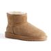 Aus Wooli Australia Short Sheepskin Ankle Boot - Chestnut/tan, Size US Women 11/US Men 10