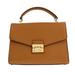 michael kors sloan top handle satchel polished leather (acorn)