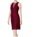 Merlot Red Womens Sequin-Lace Glitter Sheath Dress $89 8