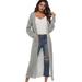 New European Women Long Cardigan Plus Size Thick Kimono Long Sleeve Sweater Loose Asymmetrical Hem Women Outerwear