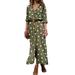 Autumn Ladies Boho Button Down Beach Polka Dot Shirt Dress Lapel V Neck Loose Top Dresses with Belt Split Irregular Long Blouse Skirts Shirt Dresses