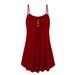 NHT&WT Women's Plus Size V Neck Sleeveless Dresses Sexy Spaghetti Strap Mini Party Dress Summer Beach Tank Dress