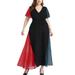 Plus Size Curve Chiffon Maxi Dress Burgundy Green Black Evening Formal Gown Short Sleeve Ankle Length Flutter Sleeve Maxi Dress Summer Wedding Prom Party Cocktail, HY21536,3X