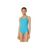 Nike Swim Women's Solid Powerback One Piece Swimsuit, Light Blue Fury, X-Large