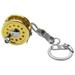 Meterk Mini Fishing Wheel Key Chain Portable Golden Key Ring Fishing Reel Miniature Key Chain for Fishing Lovers