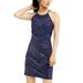 Jump Juniors' Halter neckline Allover-Studded Dress, Navy/Silver, XXS