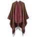 Meterk Vintage Women Autumn Winter Poncho Floral Print Warm Square Tassel Scarf Pashmina Shawl