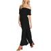 1.STATE Womens Blouson Maxi Dress, Black, X-Small