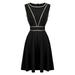 Women A Line Dress, Sleeveless Business Work Dress Fit-and-Flare Black S