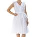 CALVIN KLEIN Womens White Sleeveless V Neck Knee Length Wrap Dress Dress Size: 12