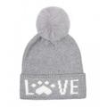 Hatphile Soft Knit Hat Beanie Toque Faux Fur Pom Large, Love Gray Hat Gray Pom