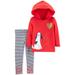 Carter's Baby Girls 2 Piece Glitter Dog Hoodie and Striped Legging Set Outfit Size 3 Months