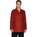 Susan Graver Womens Boucle Button Front Duster / Jacket 10 Red A297703