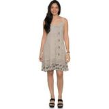 Raya Sun Womens Cotton Dress Missy Fun Print Sleeveless Dress, Tan Palm Print, Size: Large