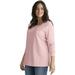 ellos Women's Plus Size Lace-Trim V-Neck Sweatshirt