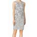 Calvin Klein NEW Silver Womens Size 4 Sequined Illusion Sheath Dress