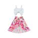 luethbiezx Girls' Tie Front Floral Crop Top Maxi Skirt Set 2 Piece Outfit Dress