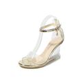 Wazshop Womens Stilleto High Heel Sandals Sexy Clear Party Wedding Shoes Glass