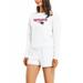 Women's Concepts Sport Cream New England Patriots Crossfield Long Sleeve Top & Shorts Set