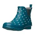 Jileon Ankle Height Wellies for Women - Wide Foot EEE Fit - Ideal for Wide Calves and Feet - Teal Spot 6