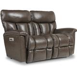 La-Z-Boy Mateo Leather Match Power Reclining Loveseat w/ Power Headrests & Lumbar Leather Match in Gray | 43.5 H x 68.5 W x 44 D in | Wayfair