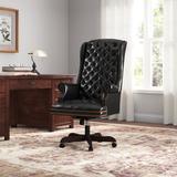 Lark Manor™ Murphie High Back Traditional Tufted LeatherSoft Executive Swivel Ergonomic Office Chair Wood/Upholstered in Brown | Wayfair