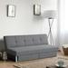 Latitude Run® Twin 70" Wide Tight Back Convertible Sofa w/ Storage Metal/Linen in Gray | 29.5 H x 70 W x 33 D in | Wayfair