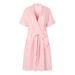 Alwyn Home Women's Cotton Robes, Lightweight Short Sleeve Kimono Bathrobe Spa Knit Robe Bridal Dressing Gown Sleepwear RHW2753 Red Polyester | Wayfair
