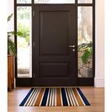 Matterly Colorstar Royal Stripe 22 in. x 34 in. Machine Washable Indoor Door Mat Synthetics in Black/Brown | 34 H x 22 W x 0.3 D in | Wayfair