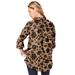 Plus Size Women's Long-Sleeve Kate Big Shirt by Roaman's in Brown Sugar Stamped Floral (Size 40 W) Button Down Shirt Blouse