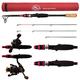 Rigged and Ready Fish Rig Max Telescopic Spin & Bait-Cast Travel Fishing Rod with unique Micro Trigger. Hi Carbon rod +3 tips. 240 & 210cm, 0-15, 10-30, 20-50g rod options