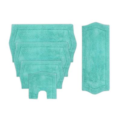 Waterford 5 Piece Set Bath Rug Collection by Home Weavers Inc in Turquoise