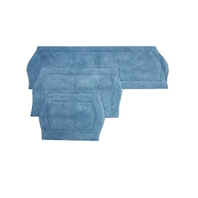Waterford 3 Piece Set Bath Rug Collection by Home Weavers Inc in Blue