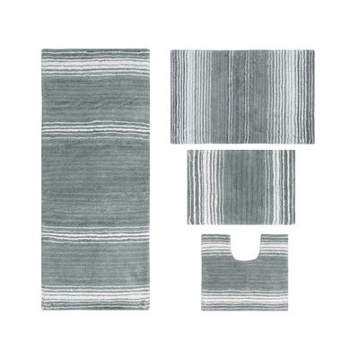 Gradiation 4-Pc. Set Bath Rug Collection by Home Weavers Inc in Grey