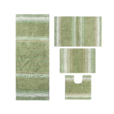 Gradiation 4-Pc. Set Bath Rug Collection by Home Weavers Inc in Sage