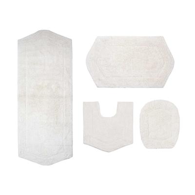 Waterford 4-Pc. Set Bath Rug Collection With Lid Cover by Home Weavers Inc in Ivory