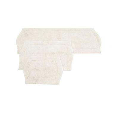 Waterford 3 Piece Set Bath Rug Collection by Home Weavers Inc in White