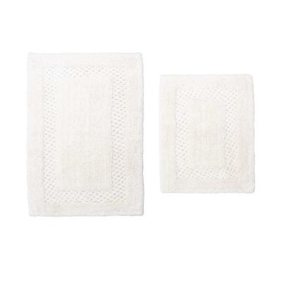 Classy Bathmat 2 Piece Bath Rug Collection by Home Weavers Inc in Ivory