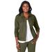 Plus Size Women's Classic Cotton Denim Jacket by Jessica London in Dark Olive Green (Size 18) 100% Cotton Jean Jacket