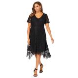 Plus Size Women's Lace Handkerchief Dress by Jessica London in Black (Size 12 W)