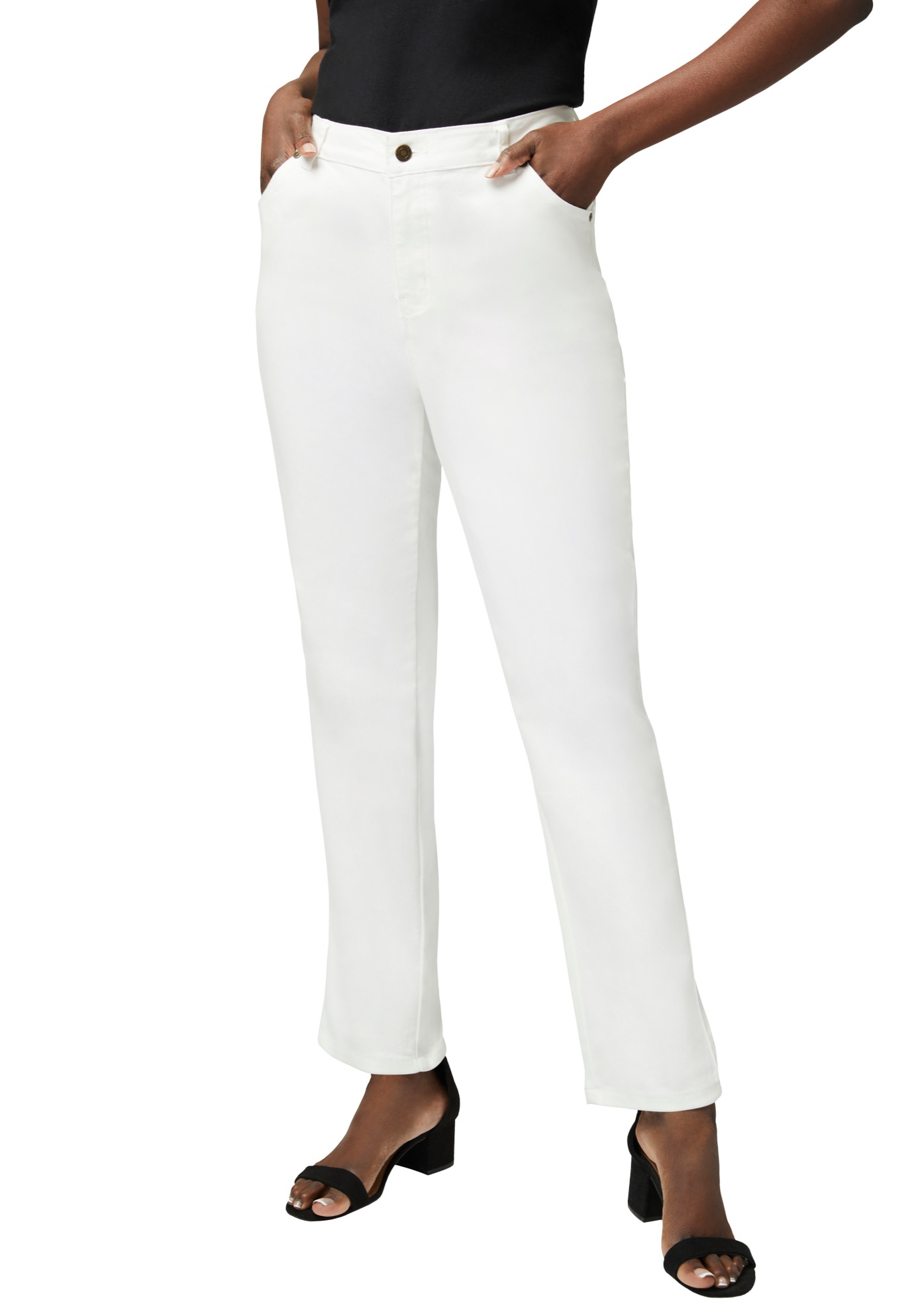 Plus Size Women's True Fit Stretch Denim Straight Leg Jean by Jessica London in White (Size 22) Jeans