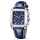 MEGIR Men's Business Analog Chronograph Luminous Rectangle Quartz Watch with Stylish Leather Strap for Sport & Work, Blue, Quartz Watch,Chronograph