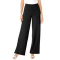 Plus Size Women's Wide-Leg Ultimate Ponte Pant by Roaman's in Black (Size 12 W)