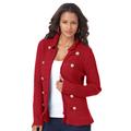 Plus Size Women's Military Cardigan by Roaman's in Classic Red (Size 4X) Sweater