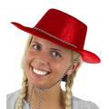24 X LARGE RED GLITTER COWBOY HAT FANCY DRESS ACCESSORY ST GEORGES DAY SAINT HEN STAG NIGHTS