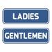 Signs ByLITA Standard Ladies Gentlemen Restroom Sign Set - Black/Gold Small 2" X 6" Plastic in Blue | 3 H x 9 W x 1 D in | Wayfair AQS-LGRS-LBLUE