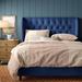 Greyleigh™ Knaresborough Tufted Low Profile Standard Bed Upholstered/Metal/Polyester in Brown | 55 H x 89 D in | Wayfair