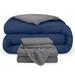 Bare Home 1800 Premium Microfiber Reversible Bed-In-A-Bag Microfiber in Gray/Blue | Full XL | Wayfair 653590698371