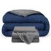 Bare Home 1800 Premium Microfiber Reversible Bed-In-A-Bag Microfiber in Gray/Blue | Twin XL | Wayfair 653590698074