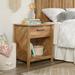 Mccaslin 1 - Drawer Nightstand Wood in White/Yellow Laurel Foundry Modern Farmhouse® | 25.75 H x 22.12 W x 17.5 D in | Wayfair